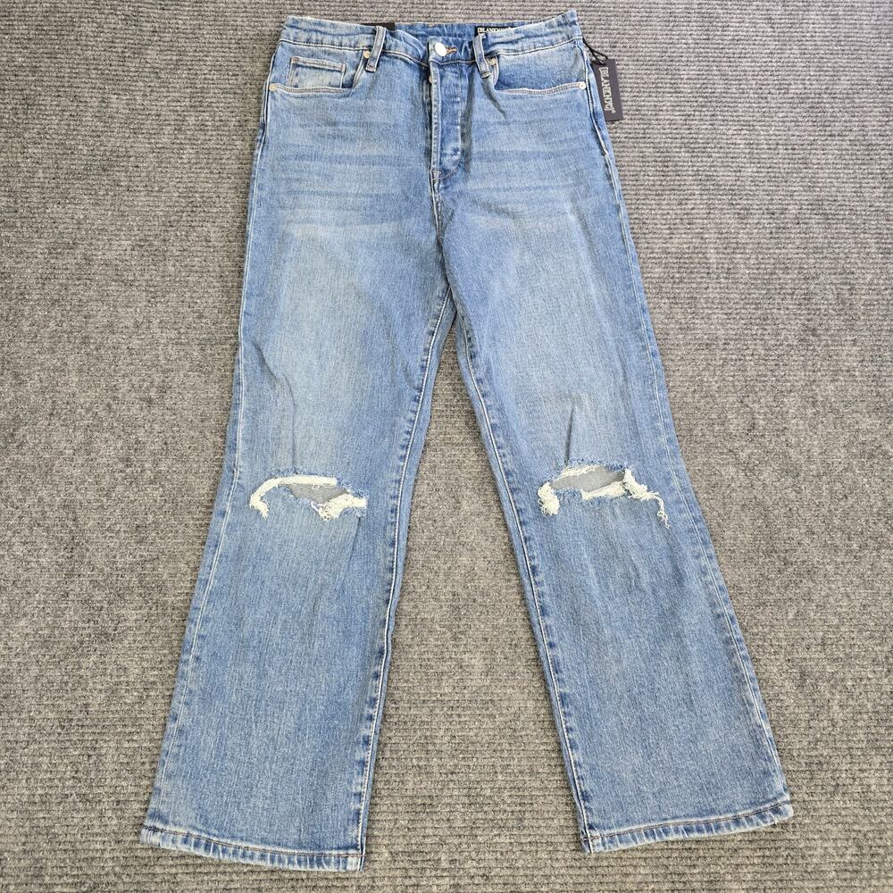 BLANK NYC The Baxter Womens 28x27 Light Wash Ripped Knee Straight Leg Jeans NWT